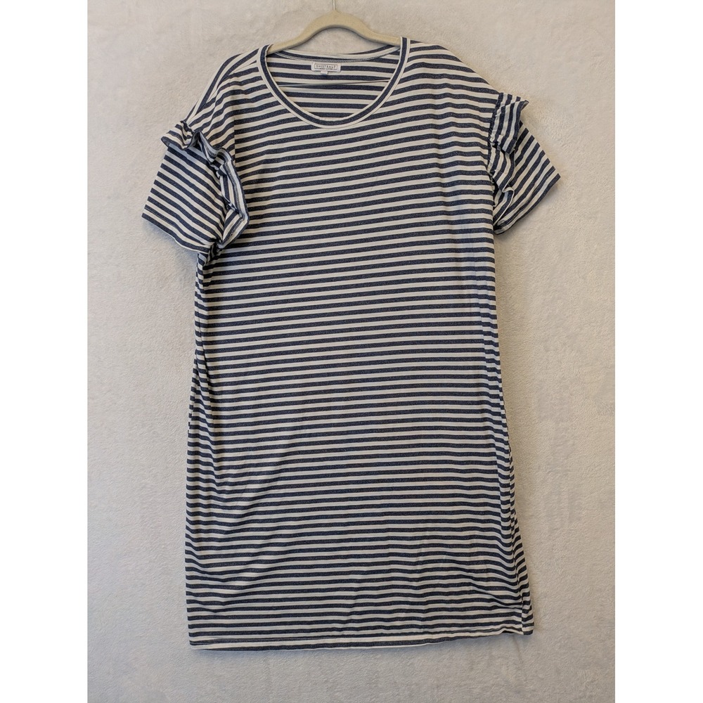 Sweet Salt Women's Size XL Modest‎ Blue White Striped T-Shirt Dress